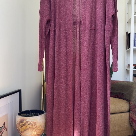 Silence & Noise Maroon Longline Maxi Cardigan| US S - Picture 3 of 12